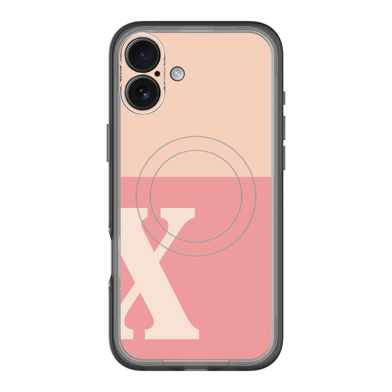 スリムプロテクションプレミアムケース with MagSafe［ オリジナル - initial two tone - X pink ］