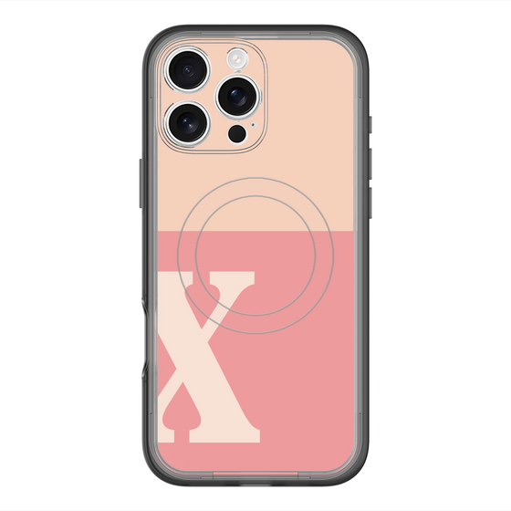 スリムプロテクションプレミアムケース with MagSafe［ オリジナル - initial two tone - X pink ］