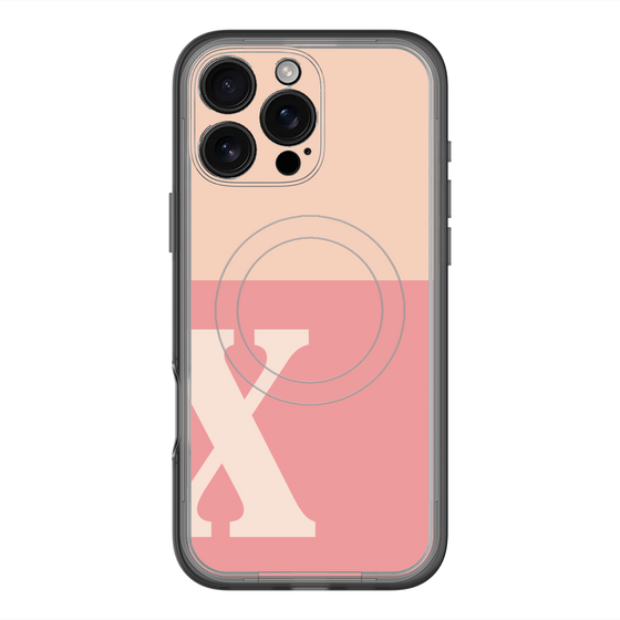 スリムプロテクションプレミアムケース with MagSafe［ オリジナル - initial two tone - X pink ］