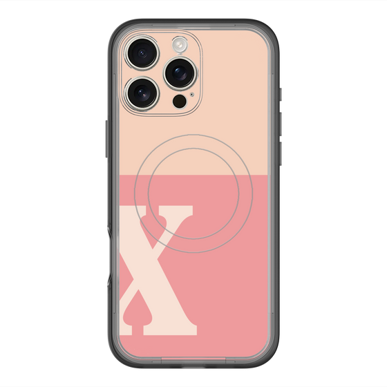 スリムプロテクションプレミアムケース with MagSafe［ オリジナル - initial two tone - X pink ］