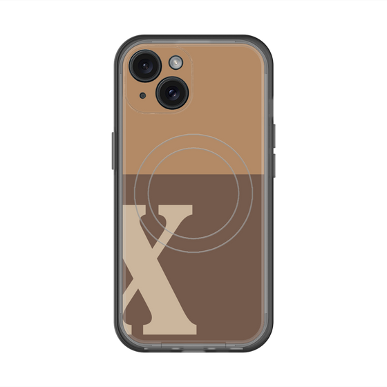 スリムプロテクションプレミアムケース with MagSafe［ オリジナル - initial two tone - X brown ］