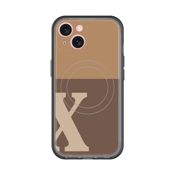 スリムプロテクションプレミアムケース with MagSafe［ オリジナル - initial two tone - X brown ］
