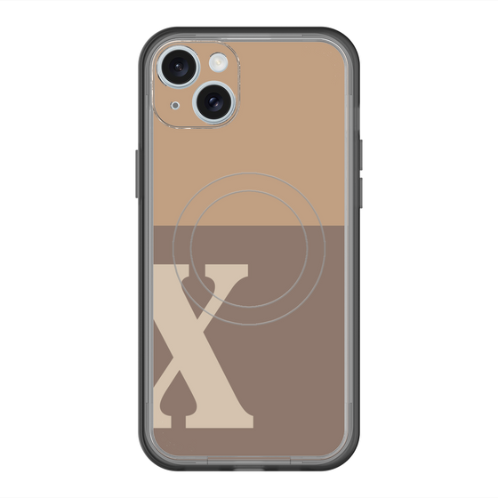 スリムプロテクションプレミアムケース with MagSafe［ オリジナル - initial two tone - X brown ］