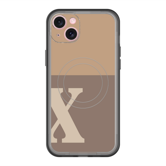スリムプロテクションプレミアムケース with MagSafe［ オリジナル - initial two tone - X brown ］