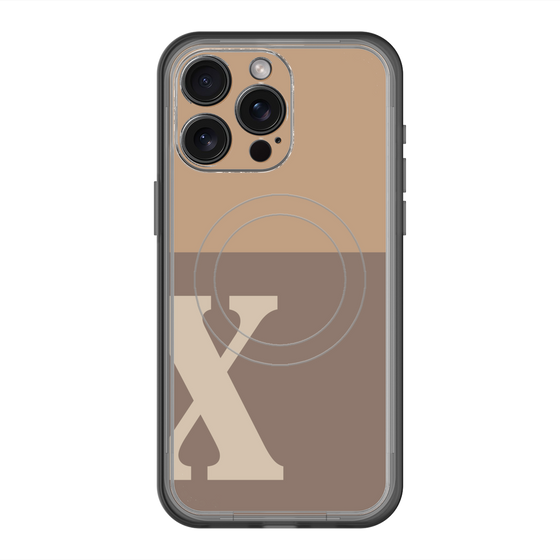 スリムプロテクションプレミアムケース with MagSafe［ オリジナル - initial two tone - X brown ］