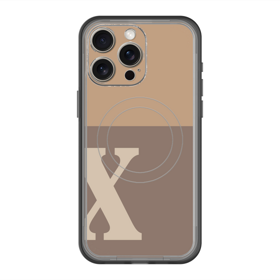 スリムプロテクションプレミアムケース with MagSafe［ オリジナル - initial two tone - X brown ］
