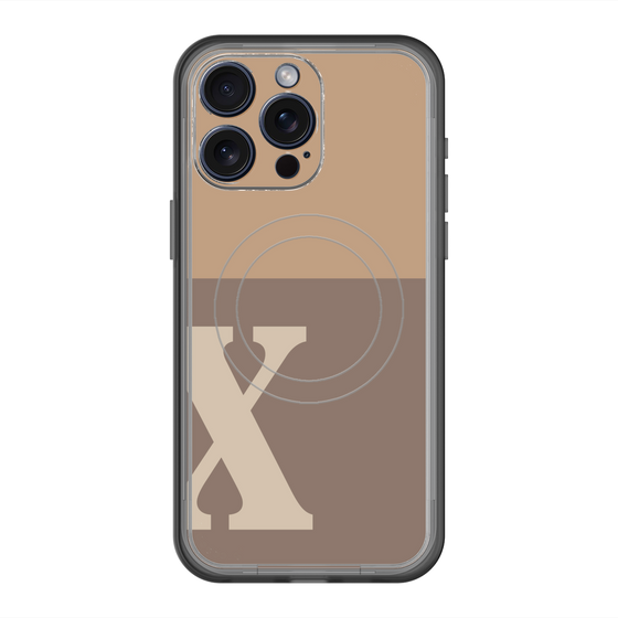 スリムプロテクションプレミアムケース with MagSafe［ オリジナル - initial two tone - X brown ］