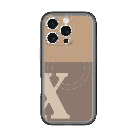 スリムプロテクションプレミアムケース with MagSafe［ オリジナル - initial two tone - X brown ］