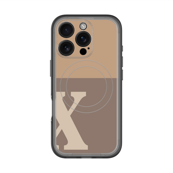 スリムプロテクションプレミアムケース with MagSafe［ オリジナル - initial two tone - X brown ］