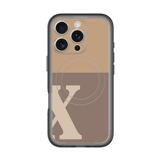 スリムプロテクションプレミアムケース with MagSafe［ オリジナル - initial two tone - X brown ］
