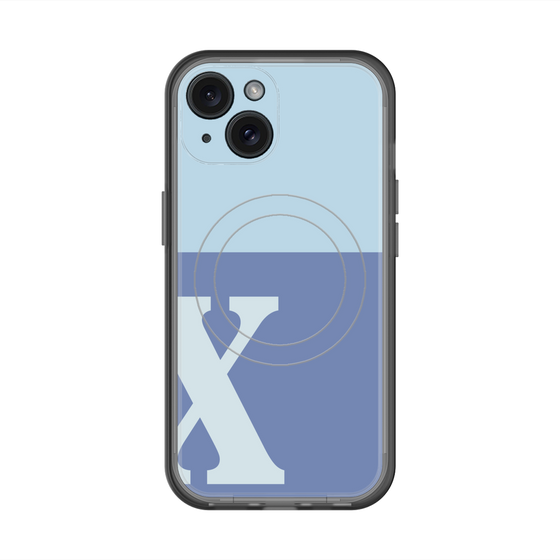 スリムプロテクションプレミアムケース with MagSafe［ オリジナル - initial two tone - X blue ］