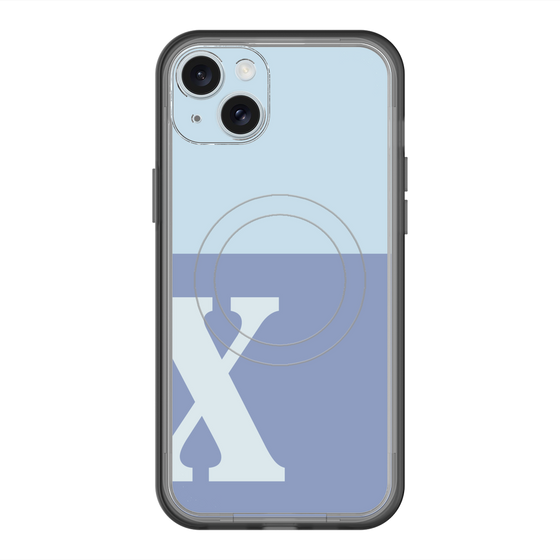 スリムプロテクションプレミアムケース with MagSafe［ オリジナル - initial two tone - X blue ］