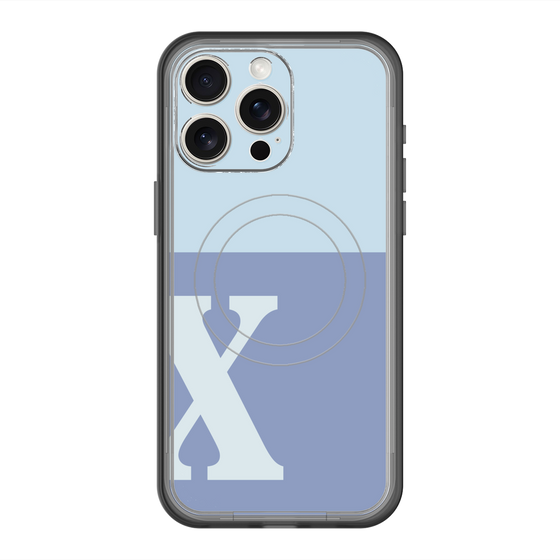 スリムプロテクションプレミアムケース with MagSafe［ オリジナル - initial two tone - X blue ］