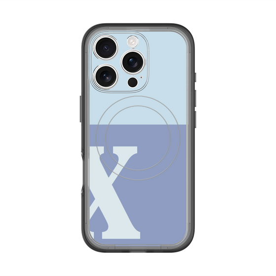 スリムプロテクションプレミアムケース with MagSafe［ オリジナル - initial two tone - X blue ］