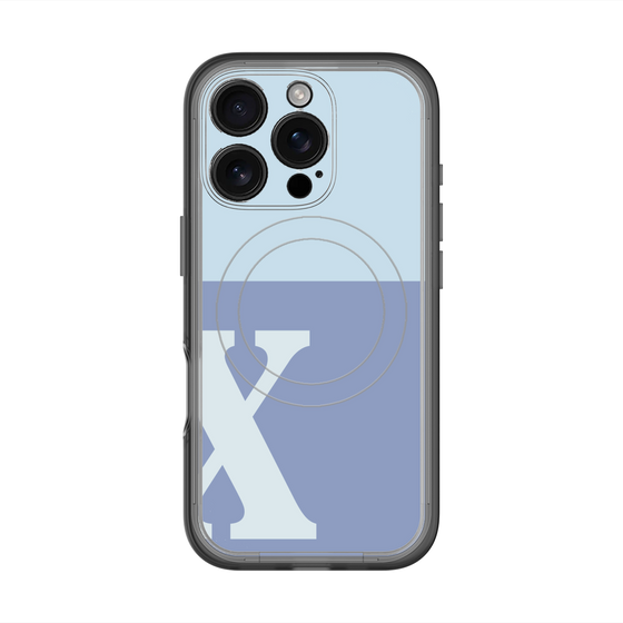 スリムプロテクションプレミアムケース with MagSafe［ オリジナル - initial two tone - X blue ］