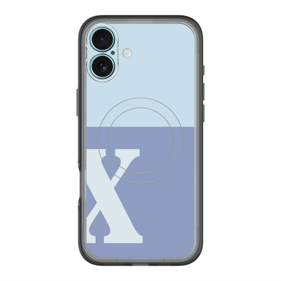 スリムプロテクションプレミアムケース with MagSafe［ オリジナル - initial two tone - X blue ］