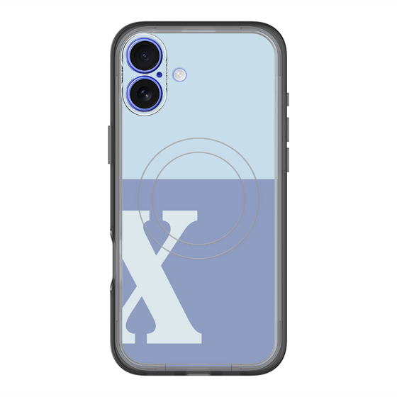 スリムプロテクションプレミアムケース with MagSafe［ オリジナル - initial two tone - X blue ］
