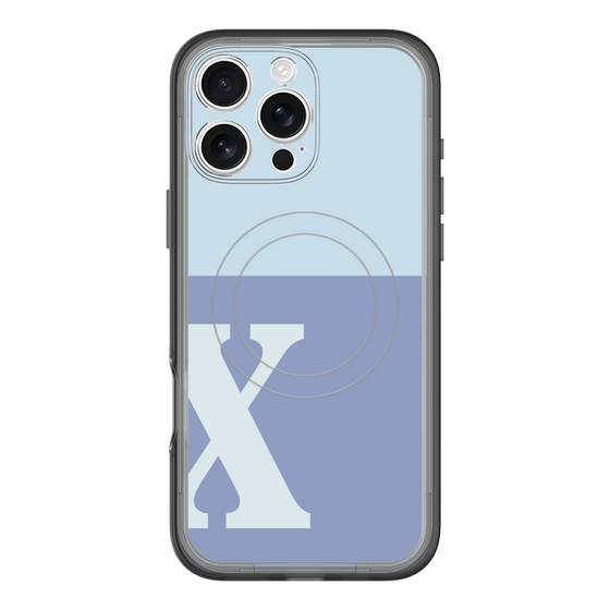 スリムプロテクションプレミアムケース with MagSafe［ オリジナル - initial two tone - X blue ］
