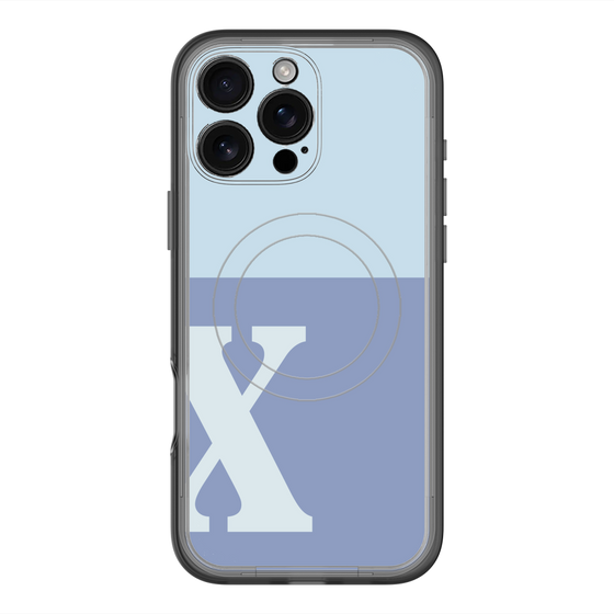 スリムプロテクションプレミアムケース with MagSafe［ オリジナル - initial two tone - X blue ］