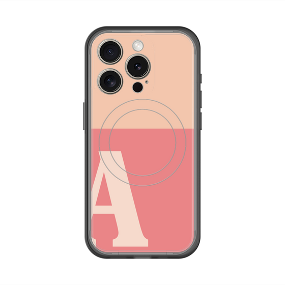 スリムプロテクションプレミアムケース with MagSafe［ オリジナル - initial two tone - A pink ］