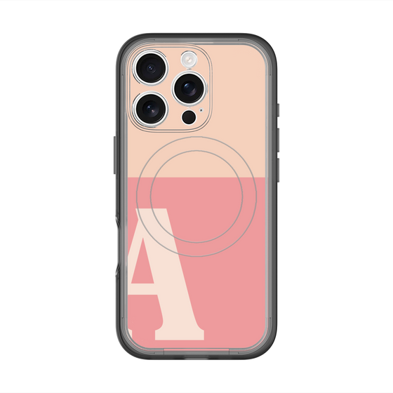スリムプロテクションプレミアムケース with MagSafe［ オリジナル - initial two tone - A pink ］