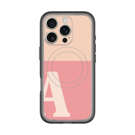 スリムプロテクションプレミアムケース with MagSafe［ オリジナル - initial two tone - A pink ］
