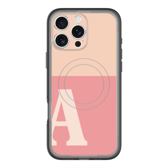 スリムプロテクションプレミアムケース with MagSafe［ オリジナル - initial two tone - A pink ］
