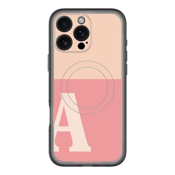 スリムプロテクションプレミアムケース with MagSafe［ オリジナル - initial two tone - A pink ］