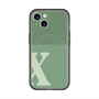 スリムプロテクションプレミアムケース with MagSafe［ オリジナル - initial two tone - X green ］