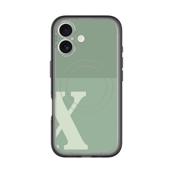 スリムプロテクションプレミアムケース with MagSafe［ オリジナル - initial two tone - X green ］