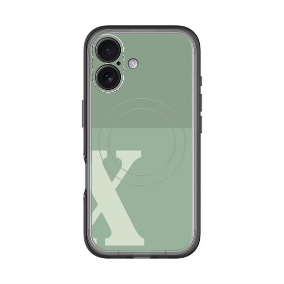 スリムプロテクションプレミアムケース with MagSafe［ オリジナル - initial two tone - X green ］