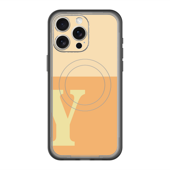 スリムプロテクションプレミアムケース with MagSafe［ オリジナル - initial two tone - Y orange ］