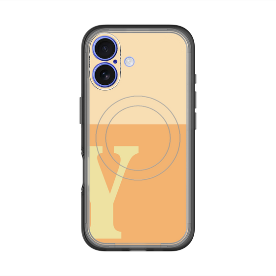 スリムプロテクションプレミアムケース with MagSafe［ オリジナル - initial two tone - Y orange ］