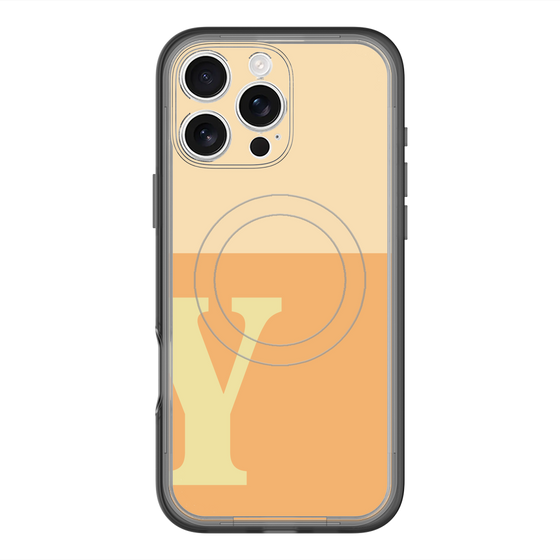 スリムプロテクションプレミアムケース with MagSafe［ オリジナル - initial two tone - Y orange ］