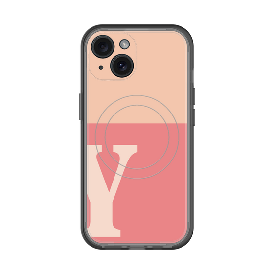 スリムプロテクションプレミアムケース with MagSafe［ オリジナル - initial two tone - Y pink ］