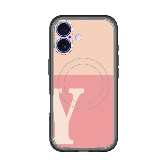 スリムプロテクションプレミアムケース with MagSafe［ オリジナル - initial two tone - Y pink ］