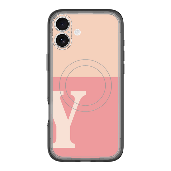 スリムプロテクションプレミアムケース with MagSafe［ オリジナル - initial two tone - Y pink ］