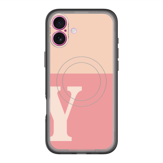 スリムプロテクションプレミアムケース with MagSafe［ オリジナル - initial two tone - Y pink ］