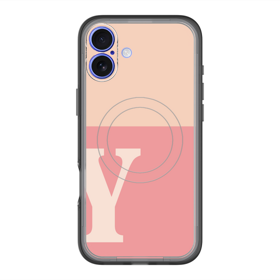 スリムプロテクションプレミアムケース with MagSafe［ オリジナル - initial two tone - Y pink ］