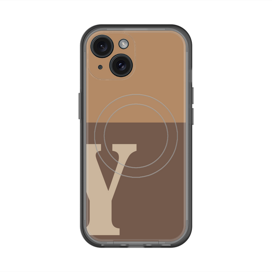 スリムプロテクションプレミアムケース with MagSafe［ オリジナル - initial two tone - Y brown ］