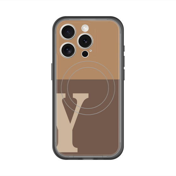 スリムプロテクションプレミアムケース with MagSafe［ オリジナル - initial two tone - Y brown ］