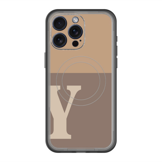 スリムプロテクションプレミアムケース with MagSafe［ オリジナル - initial two tone - Y brown ］