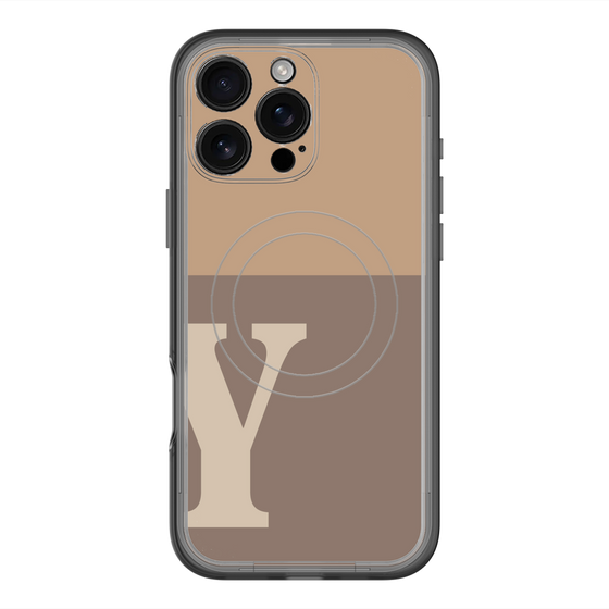 スリムプロテクションプレミアムケース with MagSafe［ オリジナル - initial two tone - Y brown ］