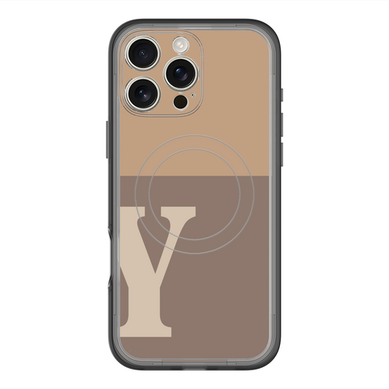 スリムプロテクションプレミアムケース with MagSafe［ オリジナル - initial two tone - Y brown ］