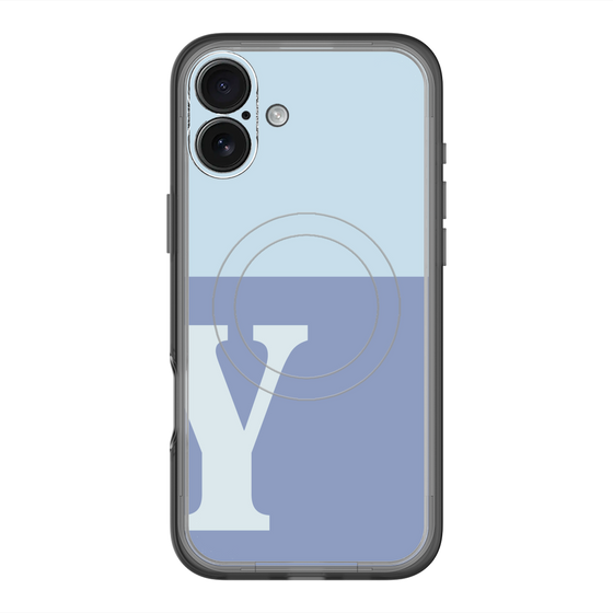 スリムプロテクションプレミアムケース with MagSafe［ オリジナル - initial two tone - Y blue ］