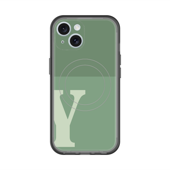 スリムプロテクションプレミアムケース with MagSafe［ オリジナル - initial two tone - Y green ］