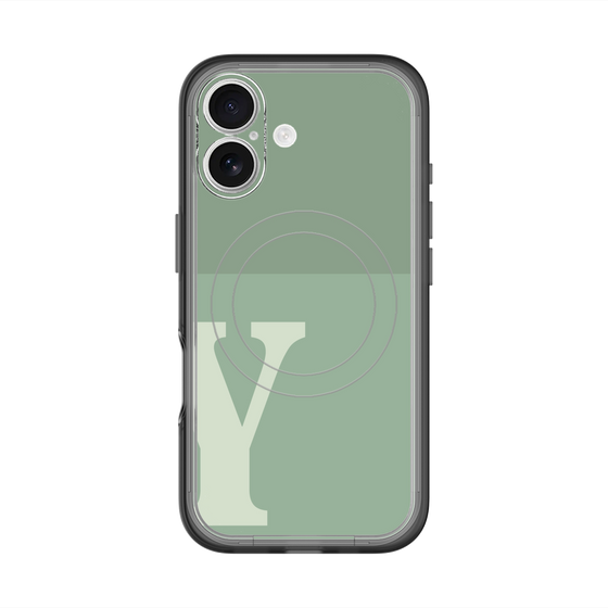 スリムプロテクションプレミアムケース with MagSafe［ オリジナル - initial two tone - Y green ］