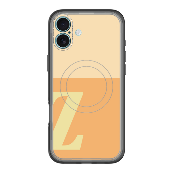 スリムプロテクションプレミアムケース with MagSafe［ オリジナル - initial two tone - Z orange ］