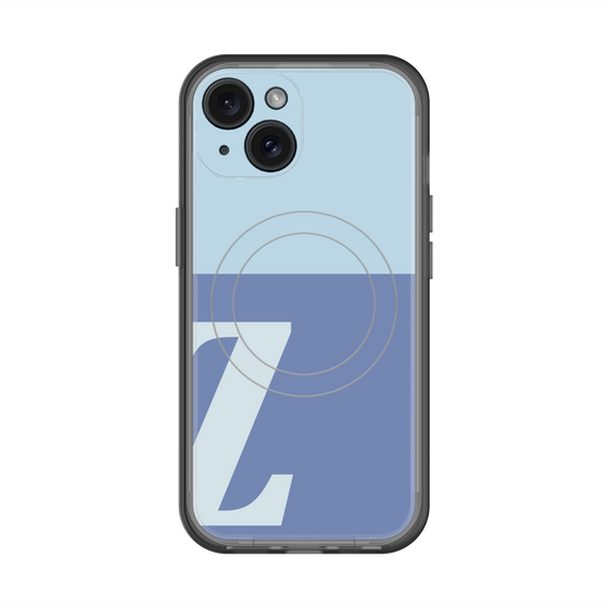 スリムプロテクションプレミアムケース with MagSafe［ オリジナル - initial two tone - Z blue ］