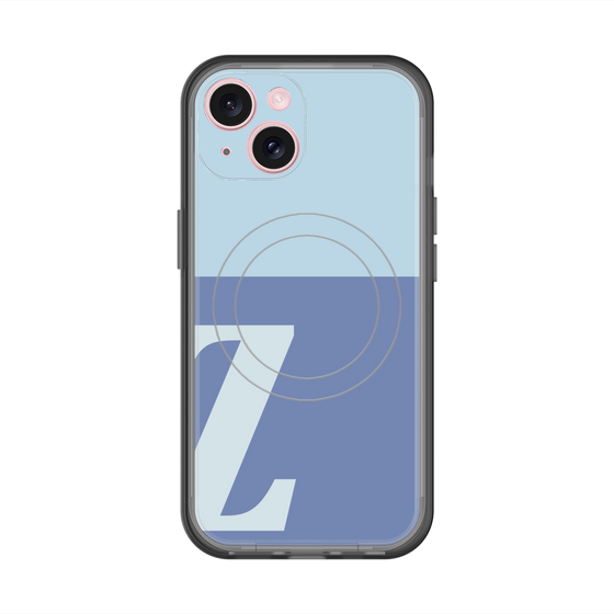 スリムプロテクションプレミアムケース with MagSafe［ オリジナル - initial two tone - Z blue ］